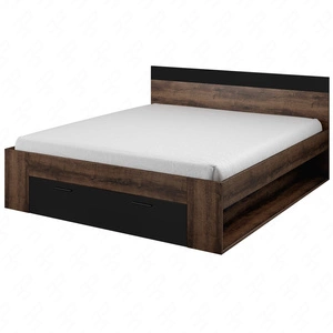 Łóżko z szufladą Beta 160x200 cm dąb monastery / czarny to idealne łóżko do sypialni  lub pokoju młodzieżowego z zagłówkiem