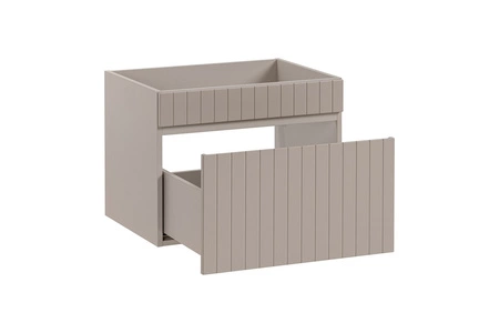 Szafka pod umywalkę Iconic 60 cm beżowa starannie wykonana szafka z szufladą odporna na działanie wilgoci ozdobne pionowe ryflowania