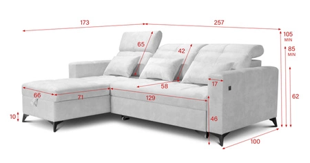 Narożnik z funkcją spania Laredo beżowy lewostronny komfortowy i stylowy narożnik rozkładany z pojemnikiem na pościel