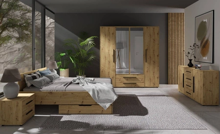 Komoda z szufladami Maxione 99 cm dąb artisan minimalistyczny design klasyczna forma idealna komoda do salonu lub pokoju dziennego