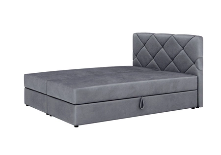 Łóżko kontynentalne Luton 160x200 jasny szary w nowoczesnym skandynawskim stylu z charakterystycznym zagłówkiem