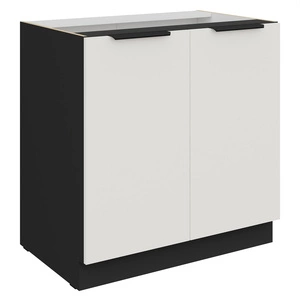 Szafka kuchenna stojąca z półką Corato Bl 80 D 2F BB szafka odporna na uszkodzenia wykończenie frontów w technologii anti fingerprint