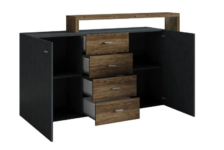 Komoda z szufladami Bota 180 cm appenzeller / matera asymetryczny kształt idealny do wnętrz w stylu nowoczesnym odporna na uszkodzenia