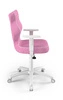 Krzesło do biurka Duo różowe dopasowane do wzrostu 159-188 cm profilowane siedzisko regulowane podłokietniki łatwo czyszcząca tkanina