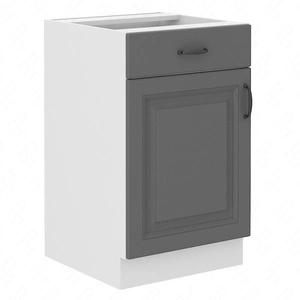 Szafka kuchenna stojąca z szufladą i półką Tilos 50 D 1F 1S BB szafka odporna na parę wodną wysoką temperaturę i rozlaną ciecz