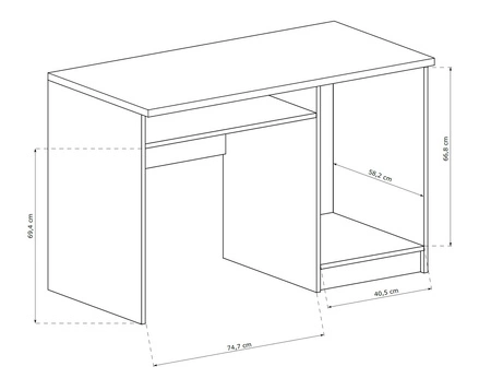 Biurko Indiana 120 cm kraft biały eleganckie biurko z szufladami idealne do pokoju nastolatka lub biura