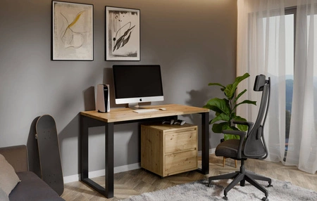 Szafka na kółkach do biurka Maxi Figate dąb artisan uniwersalny i praktyczny kontenerek z szufladami do biura lub przestrzeni domowej