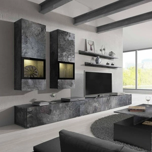 Meblościanka Baros schiefer modernistyczny design idealnie wkomponuje się do każdego wnętrza