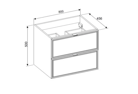 Szafka pod umywalkę Talia 80 cm czarny / dąb casella elegancki design szafka z gustowną frezowaną ramką na frontach uchwyty krawędziowe