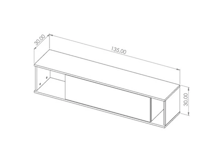 Szafka wisząca Tutti 135 cm czarna minimalistyczny design stylowa prosta forma mebla z bezuchwytowym frontem