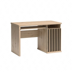 Biurko Cali 120 cm dąb artisan / czarny z szufladą nowoczesny design biurko ozdobione lamelami idealne do pokoju nastolatka lub gabinetu