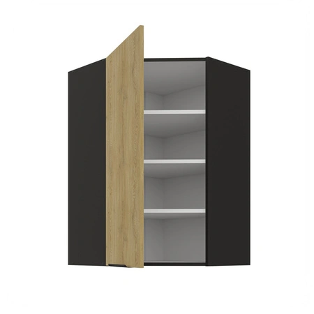 Szafka kuchenna narożna wisząca Crotone 60x60 GN-90 1F metalowy uchwyt krawędziowy szafka odporna na działanie wilgoci i uszkodzenia