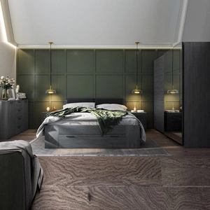 Zestaw mebli do sypialni Galaxy dąb carbon nowoczesny komplet mebli idealnie sprawdzi się w nowoczesnych wnętrzach