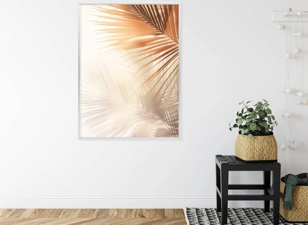 Plakat tropikalne liście palowe 70x100 plakat w ramie precyzyjny wydruk ze stylową grafiką doskonała dekoracja do salonu lub sypialni