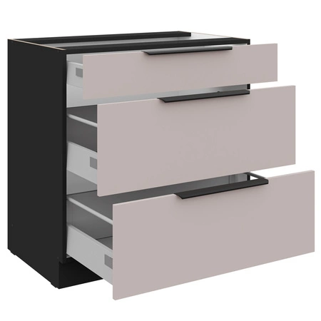 Szafka kuchenna stojąca z szufladami Tarraco 80 D 3S BB metalowy uchwyt krawędziowy szafka odporna na działanie wilgoci i uszkodzenia