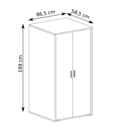 Szafa Grand 87 cm dąb cremona dąb cremona elegancka i funkcjonalna szafa z zaoblonymi detalami idealna do salonu lub sypialni