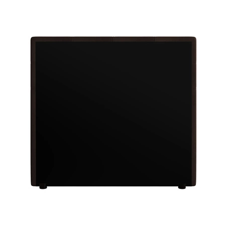 Łóżko kontynentalne Kansas 90x200 brązowe w nowoczesnym skandynawskim stylu z tapicerowanym zagłówkiem oraz zanóżkiem