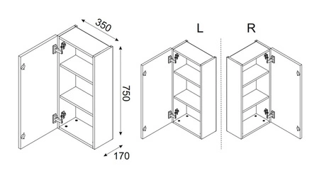 Zestaw mebli łazienkowych Luxor dąb olejowany / czarny designerskie szafki łazienkowe oryginalne trójwymiarowe ryflowania na frontach