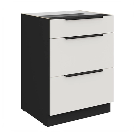 Zestaw mebli kuchennych Corato Bl 390 cm stylowe szafki kuchenne z frontami wykonanymi w technologii anti fingerprint metalowe uchwyty