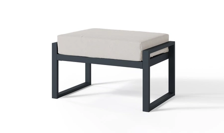 Puf ogrodowy Monako antracyt / szary minimalistyczny design wygodny puf na taras lub balkon stabilna metalowa konstrukcja
