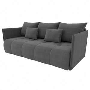 Kanapa rozkładana Selva ciemny szary funkcjonalna sofa do salonu z pojemnikiem na pościel wykonana z wytrzymałej plecionej tkaniny