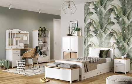 Szuflada do łóżka Story 90x200 cm biała szuflada na kółkach praktyczny i pojemny schowek