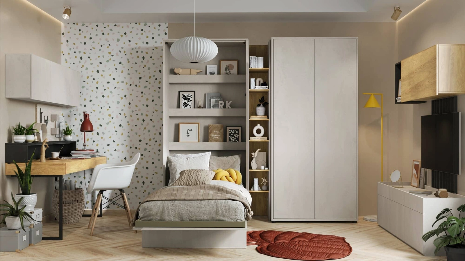 Zestaw mebli do pokoju młodzieżowego Teen Flex Meblościanka młodzieżowa Meblościanki do pokoju dziecięcego