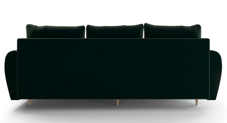 Sofa z funkcją spania Rovigo butelkowa zieleń lekka forma o eleganckim charakterze doskonała do każdego wnętrza miękka tkanina