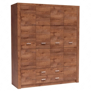 Szafa Indiana 178 cm jesion jasny elegancka stylistyka szafy z szufladami wzbogacona o subtelne srebrne uchwyty idealna szafa do sypialni