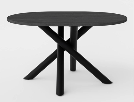 Stół Lyon 100x138 cm jesion portland / czarny stylowy stół do jadalni osadzony na designerskich nogach typu pająk regulacja wysokości