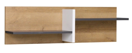 Meblościanka Memone dąb złoty / biały / grafitowy nowoczesny design stylowy zestaw mebli do pokoju młodzieżowego w stylu skandynawskim