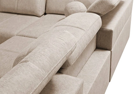 Narożnik z funkcją spania Tesalia X szary popiel lewostronny nowoczesny i komfortowy narożnik z innowacyjną funkcją przesuwanego oparcia