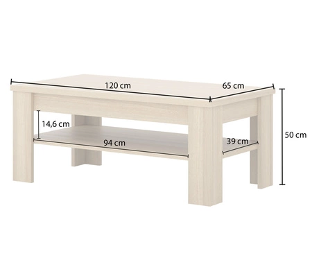 Zestaw mebli Cuba dąb samdal elegancka stylistyka mebli wzbogacona o stylowe czarne dodatki idealna meblościanka do pokoju dziennego