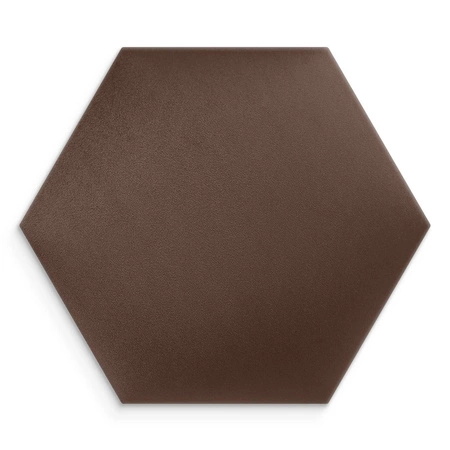Panel tapicerowany Heksagon 40x35 cm brązowy stylowy panel ścienny welurowa tkanina modna dekoracja każdego wnętrza
