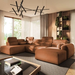 Narożnik z funkcją spania Cantare VI ceglasty prawostronny wygodny narożnik o niebanalnym designie doskonale odnajdzie się w salonie