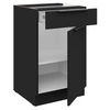 Szafka kuchenna stojąca z szufladą i półką Black 50 D 1F 1S BB metalowe uchwyty krawędziowe szafka odporna na działanie wilgoci i uszkodzenia