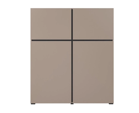 Komoda wysoka Cross 119 cm ciemny beżowy nowoczesny design idealna komoda do salonu sypialni lub biura prosta forma