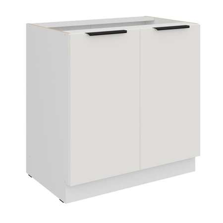 Zestaw mebli kuchennych narożny Corato Wh 290x230 cm stylowe szafki kuchenne z frontami wykonanymi w technologii anti fingerprint