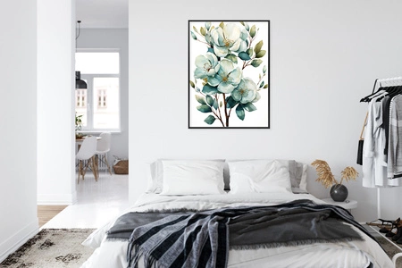 Plakat pastelowy bukiet kwiatów 70x100 plakat w ramie precyzyjny wydruk ze stylową grafiką doskonała dekoracja salonu lub sypialni