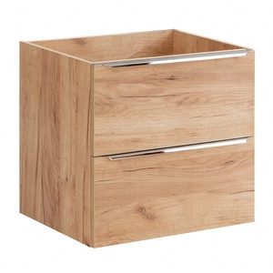 Szafka pod umywalkę Capri 60 cm dąb craft złoty nowoczesny design szafki do łazienki z szufladami metalowy uchwyt krawędziowy