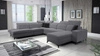 Narożnik z funkcją spania Kelly Sleek X szary prawostronny niezwykle elegancki narożnik do salonu z regulowanymi zagłówkami