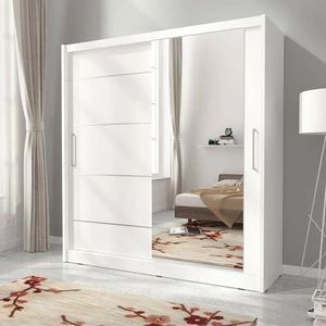 Szafa przesuwna Andros 200 cm biała nowoczesna szafa idealna do garderoby sypialni lub przedpokoju