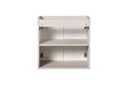 Szafka pod umywalkę Nova 60 cm beżowa designerska szafka do łazienki z półką nietuzinkowe pionowe ryflowanie na frontach