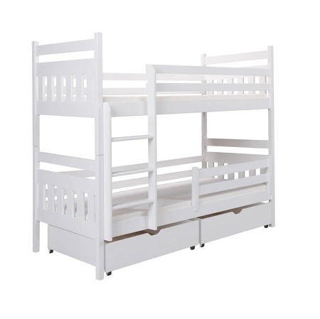 Łóżko piętrowe Oliwia 2 osobowe 90x200 cm głębokie szuflady wysuwane na kółkach zajmuje przestrzeń łóżka pojedynczego