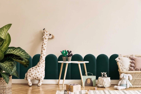 Panel tapicerowany Wally 30x80 cm turkusowy stylowy panel ścienny płotek welurowa tkanina modne wykończenie każdej aranżacji