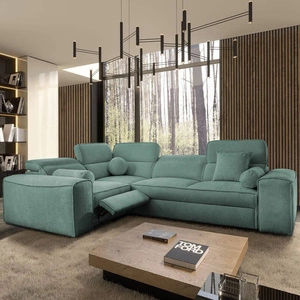 Narożnik z funkcją spania Viano II Lux patynowy lewostronny designerski narożnik do salonu z komfortowym wysuwanym podnóżkiem