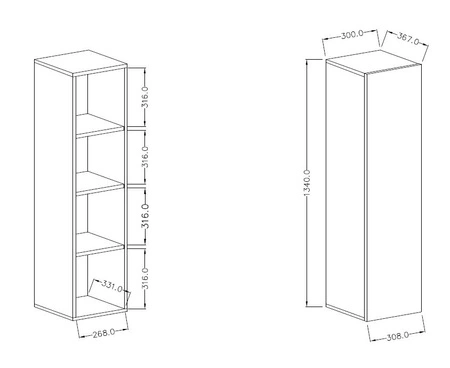 Meblościanka Vento dąb grandson modernistyczny design idealnie wkomponuje się do każdego wnętrza