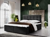 Łóżko kontynentalne Flint 140x200 czarny w nowoczesnym skandynawskim stylu z pikowanym wezgłowiem