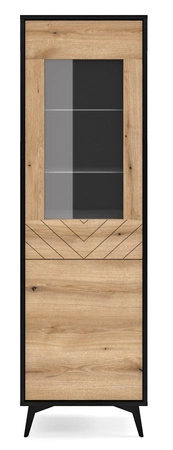 Witryna Gusto 54 cm czarna / dąb evoke designerski i komfortowy mebel do nowoczesnych oraz funkcjonalnych wnętrz