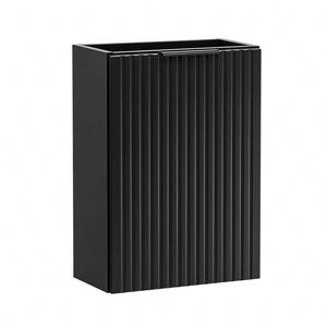 Szafka pod umywalkę Adeel 40 cm czarna elegancka szafka do łazienki odporna na działanie wilgoci i uszkodzenia z ryflowanym frontem